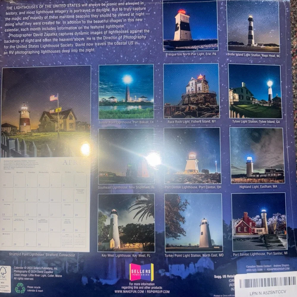 Great American Lighthouse 16 Month Calendar 2025